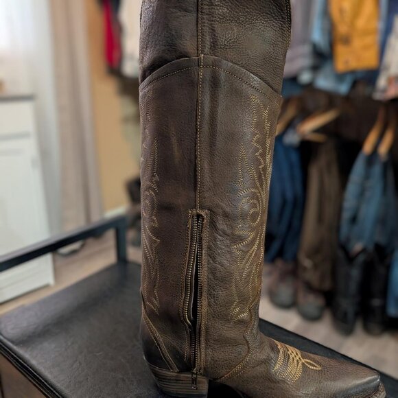 Size 10 Womens Freebird Wesley Tall Brown Western Cowboy Boots-NEW IN BOX! - Picture 7 of 12